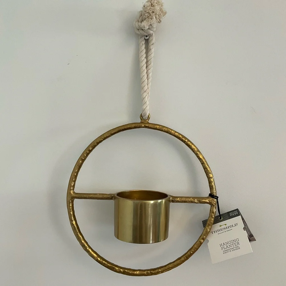 Threshold Gold Hanging Planter Bundle Set of 2 NWT